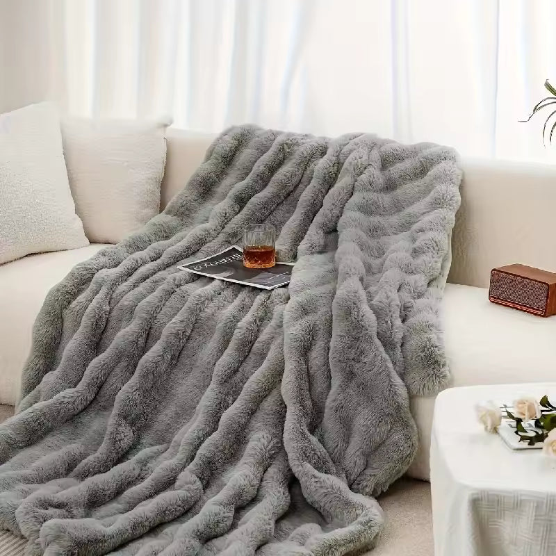 Light grey cozy blanket