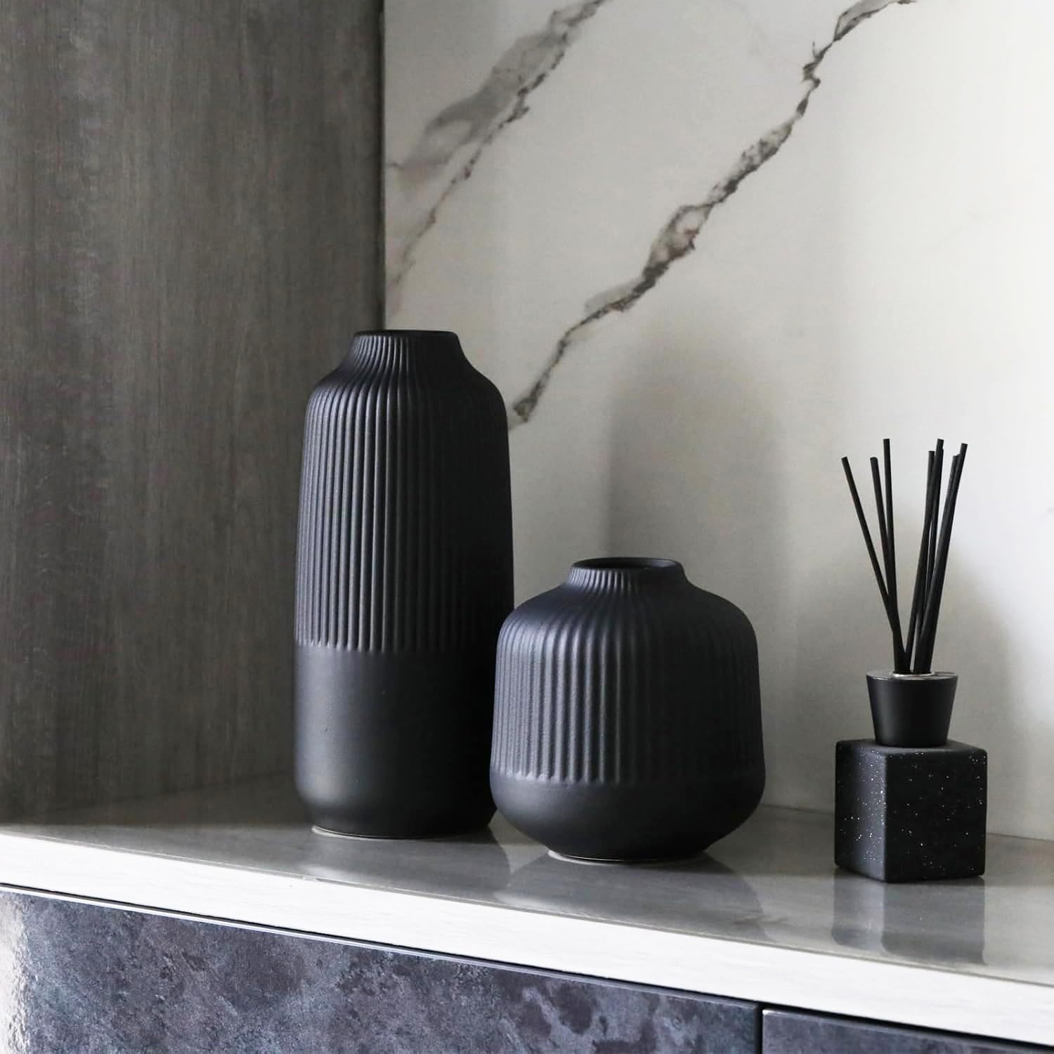 black vase