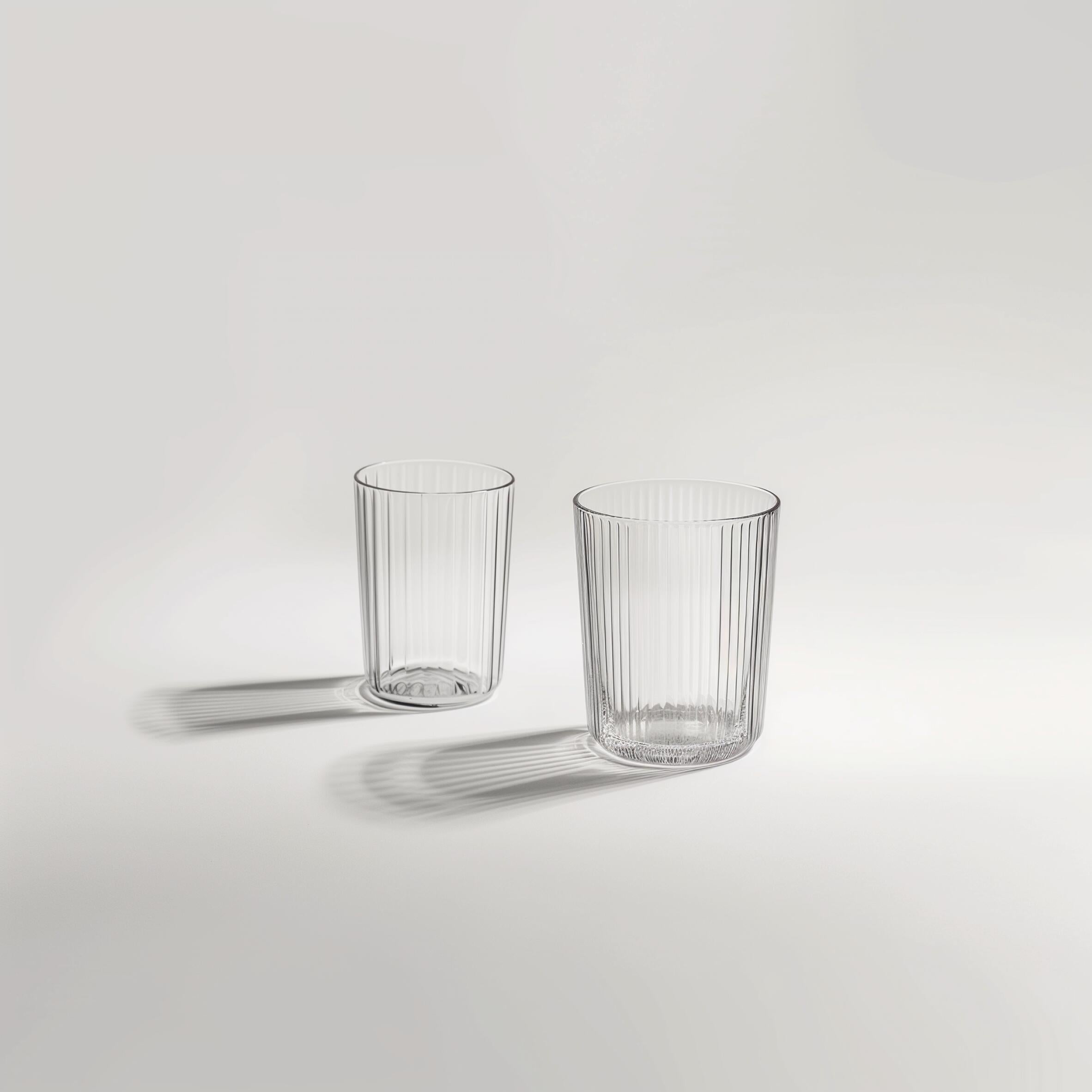 clear ribbed glasses